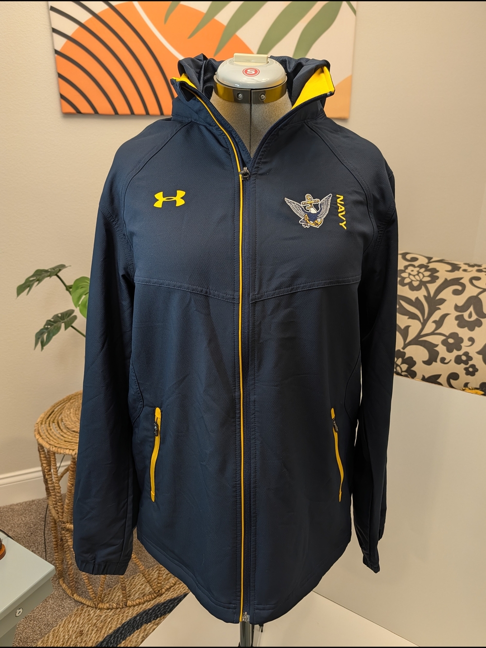Under Armour Navy Lightweight Full-Zip Hooded Jacket Large
